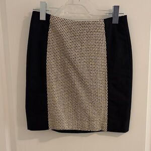 LOFT Black and Cream Pencil Skirt